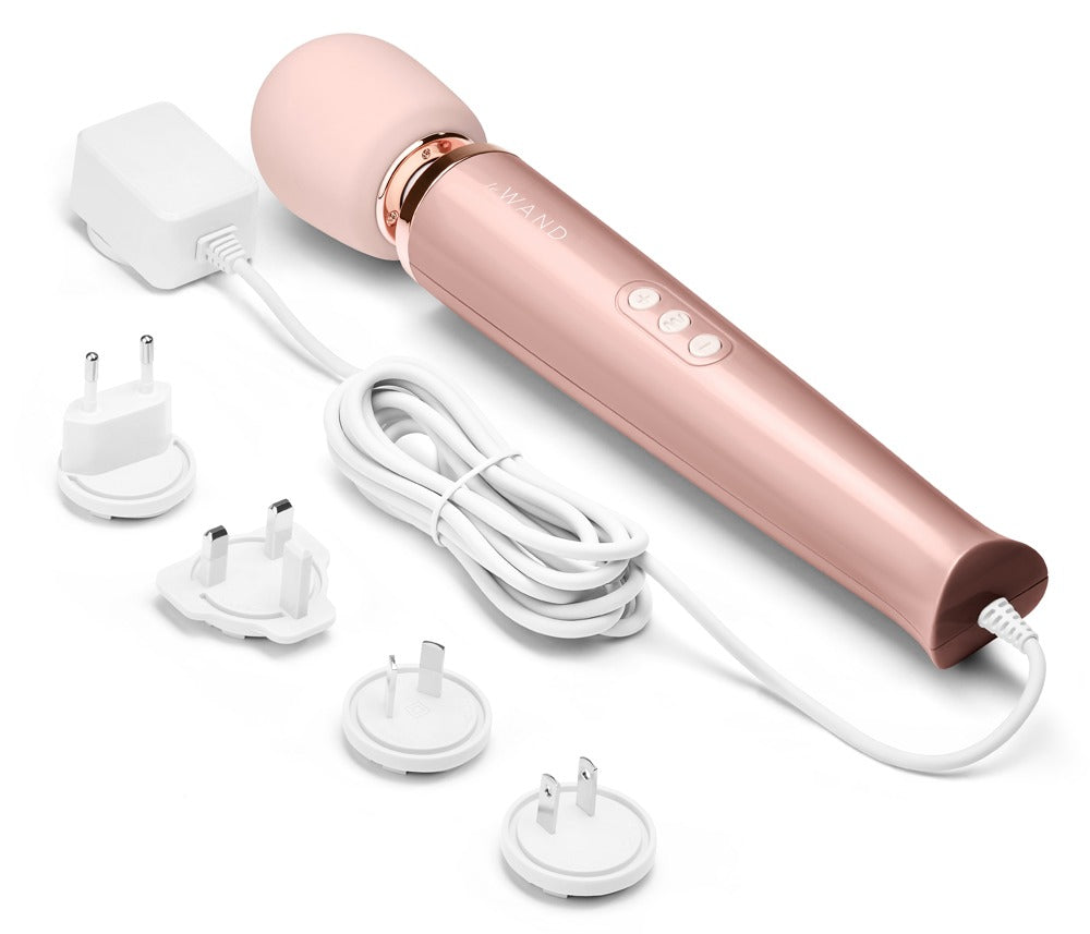 Le Wand Powerful Plug-In Vibrating Massager · masážní hlavice do sítě · růžovozlatá