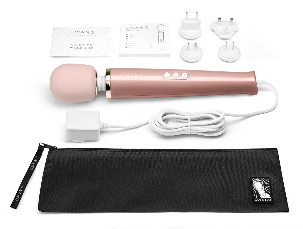 Le Wand Powerful Plug-In Vibrating Massager · masážní hlavice do sítě · růžovozlatá