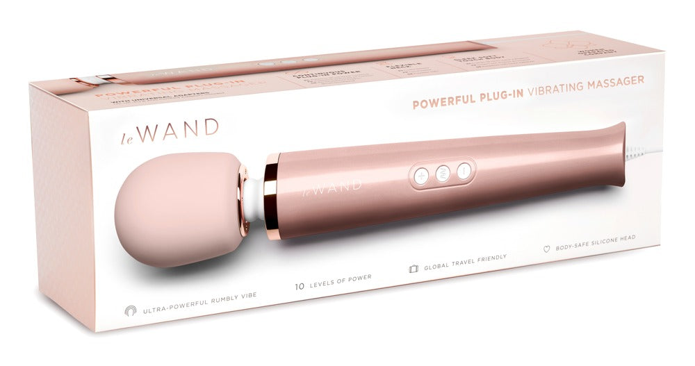 Le Wand Powerful Plug-In Vibrating Massager · masážní hlavice do sítě · růžovozlatá