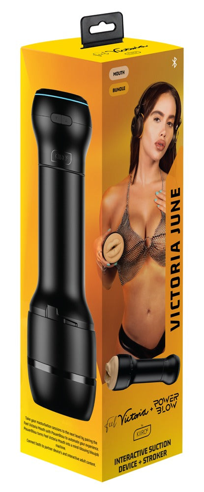 Kiiroo PowerBlow a FeelVictoria Mouth · kombo masturbátoru se sacím nástavcem