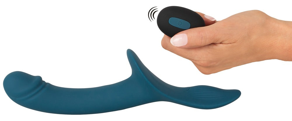 You2Toys Your Strap-On RC Vibrator Blue · postroj s vibrátorem a dálkovým ovladačem