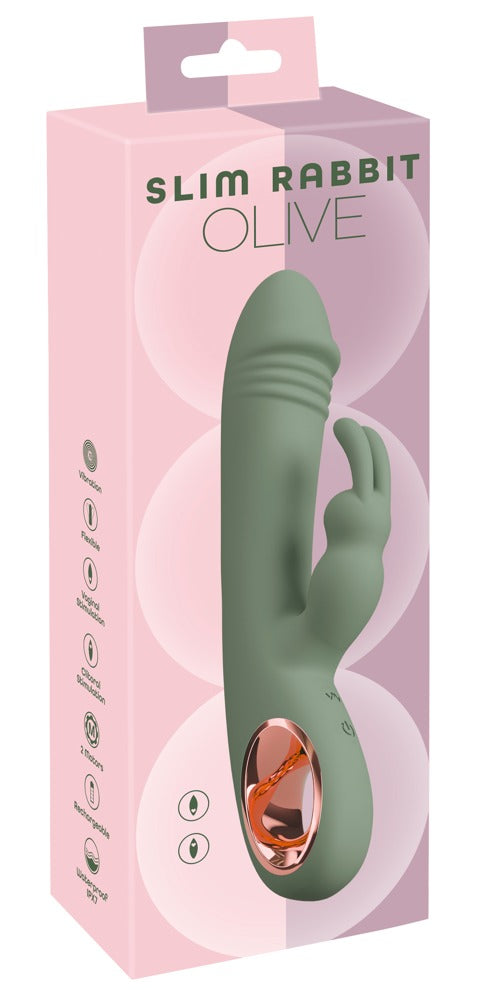 You2Toys Slim Rabbit Olive · štíhlý rabbit vibrátor se stimulací klitorisu