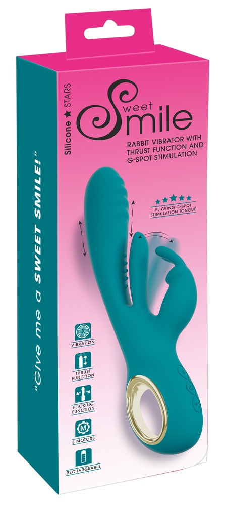 Sweet Smile Rabbit Vibrator with Thrust · rabbit vibrátor s přirážením a stimulací bodu G