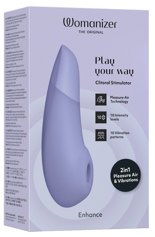 Womanizer Enhance · tlakový stimulátor klitorisu s vibracemi · lila