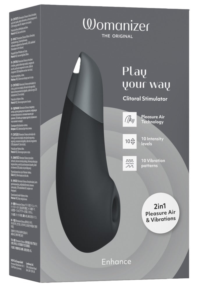 Womanizer Enhance · tlakový stimulátor klitorisu s vibracemi · černá