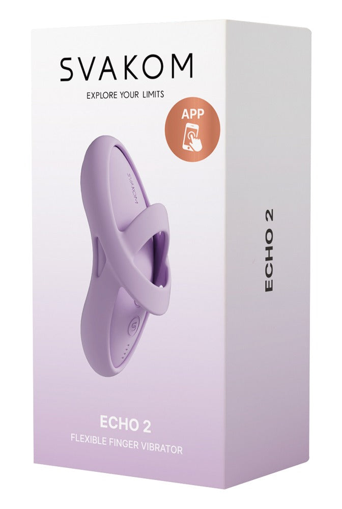SVAKOM Echo 2 · ohebný vibrátor na prst · růžovofialová