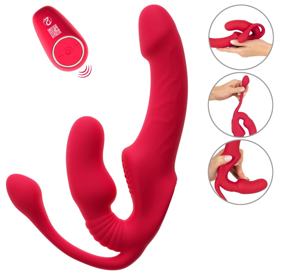 Strapless Strap-On Triple Teaser RC · vibrační strap-on bez popruhů s ovladačem