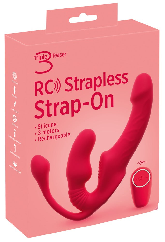 Strapless Strap-On Triple Teaser RC · vibrační strap-on bez popruhů s ovladačem