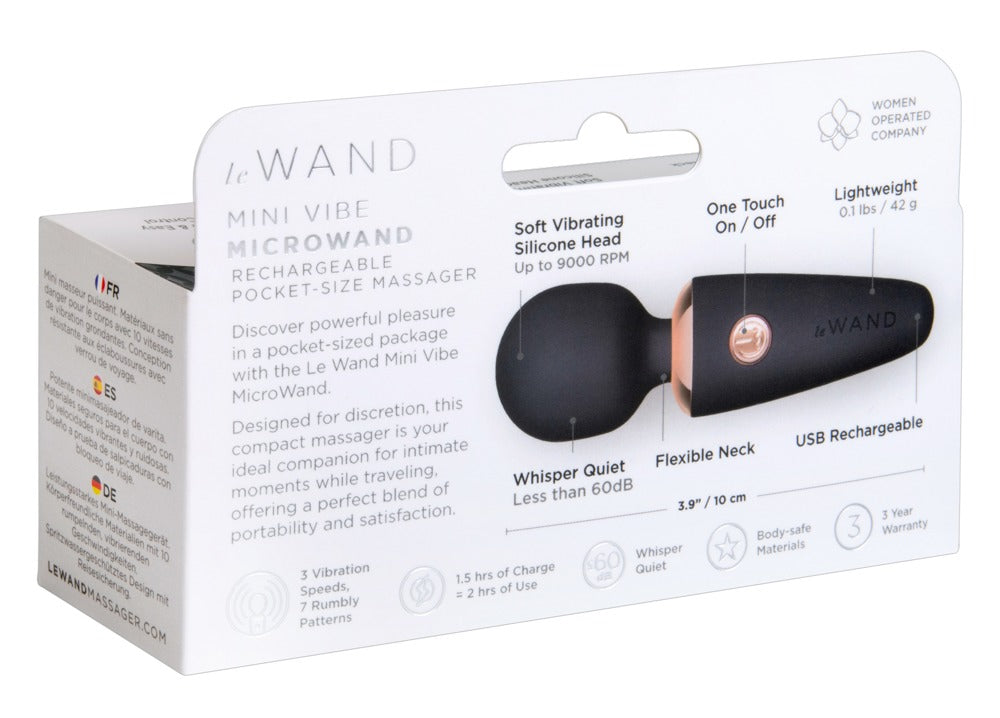 le Wand Mini Vibe Microwand · kompaktní masážní hlavice · černá