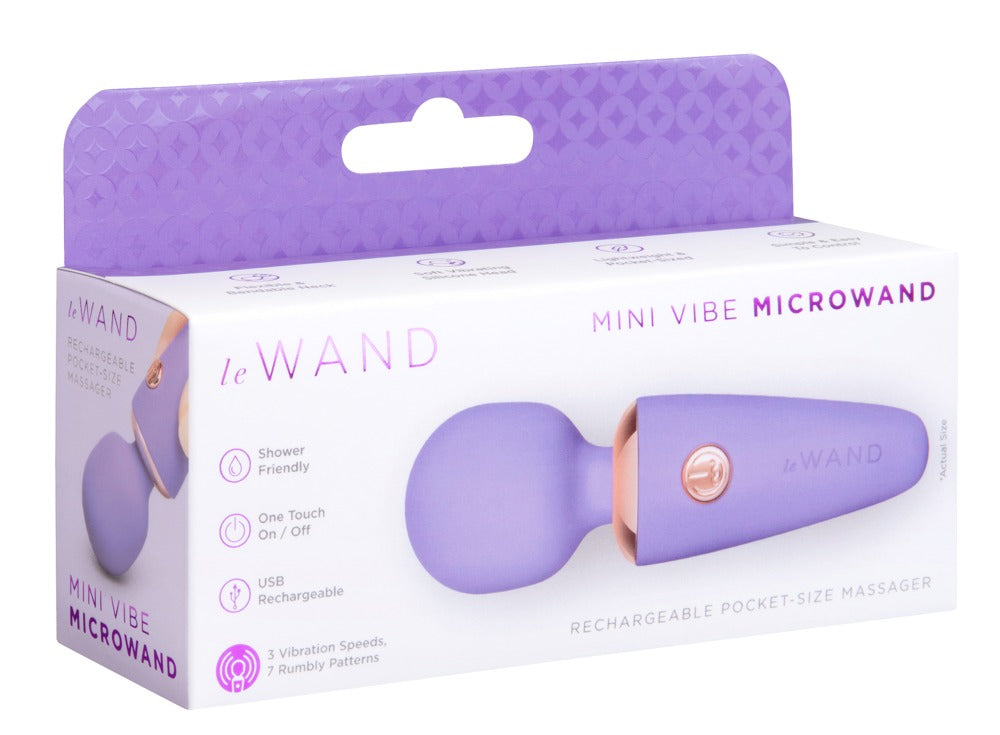 le Wand Mini Vibe Microwand · kompaktní masážní hlavice · růžovofialová