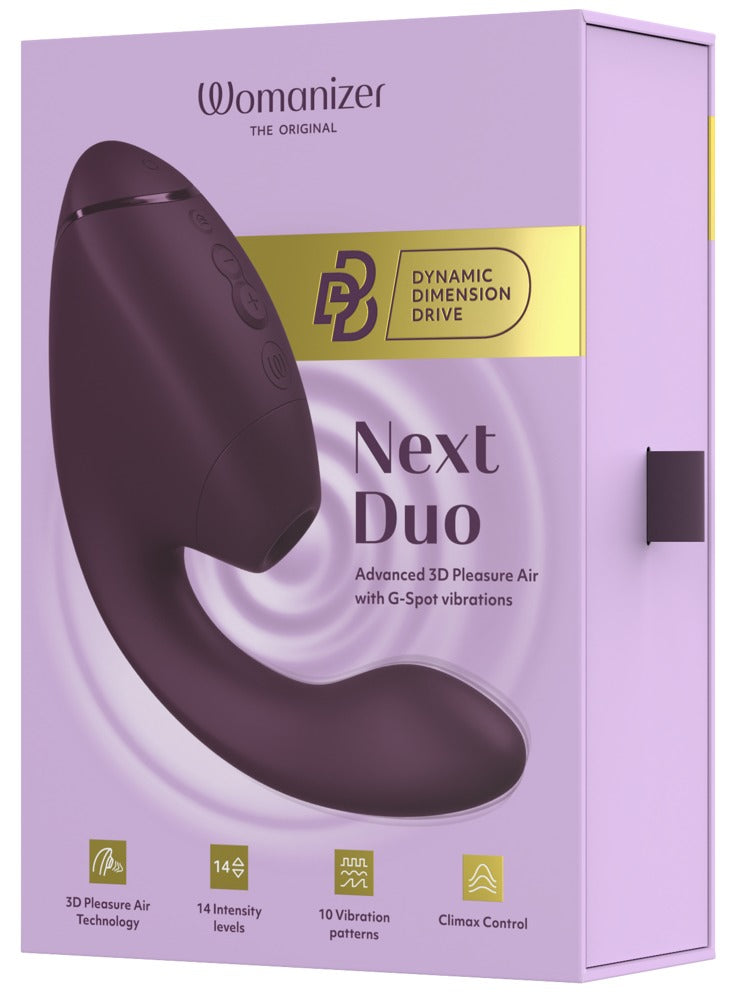 Womanizer Next Duo · duální stimulátor klitorisu a bodu G, fialová