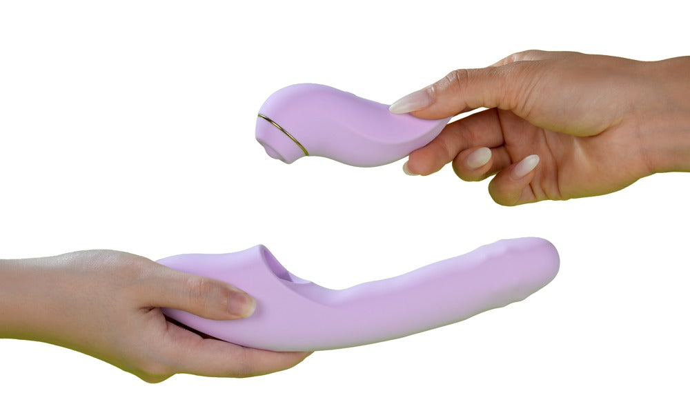 Svakom DuoGlow · přirážecí vibrátor se stimulátorem, pastelová lila