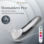 Womanizer Pro · tlakový stimulátor klitorisu, stříbrná