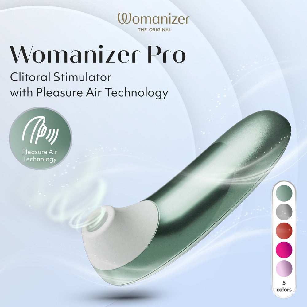Womanizer Pro · tlakový stimulátor klitorisu, šalvějová zelená