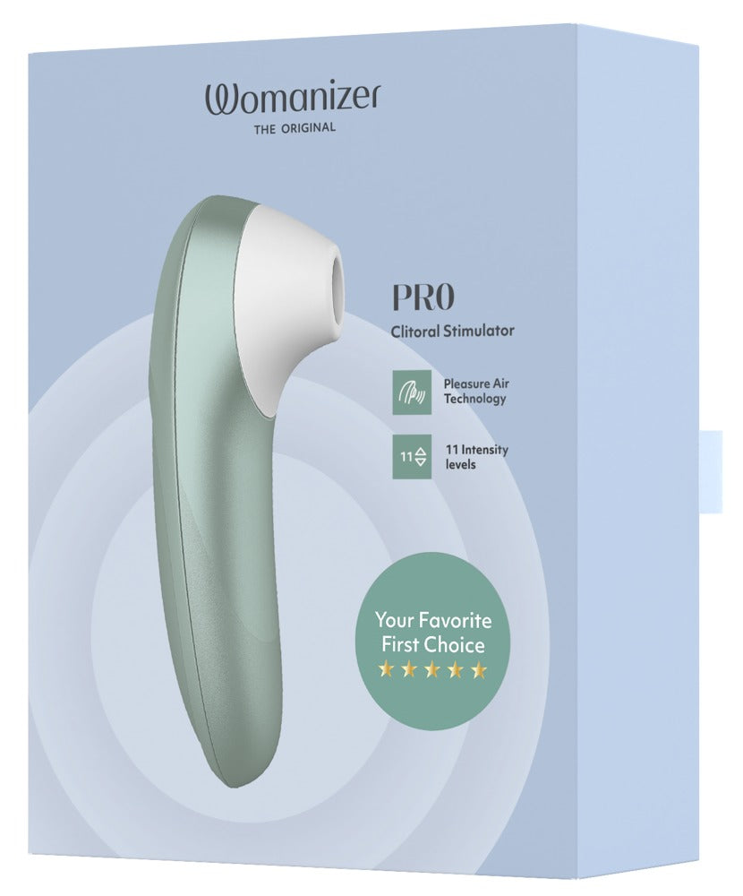 Womanizer Pro · tlakový stimulátor klitorisu, šalvějová zelená