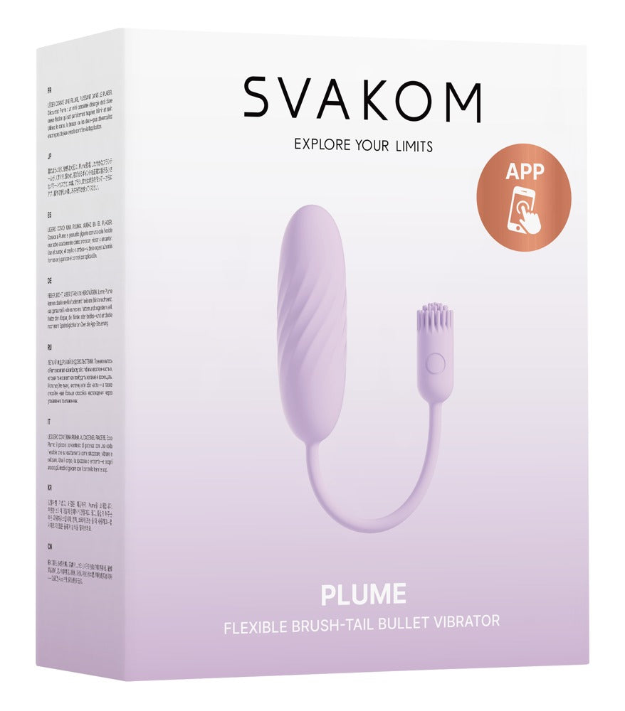 Svakom Plume · bullet vibrátor s ohebným kartáčkem, pastelová lila