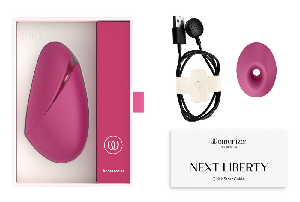 Womanizer Next Liberty · tlakový stimulátor klitorisu, růžová