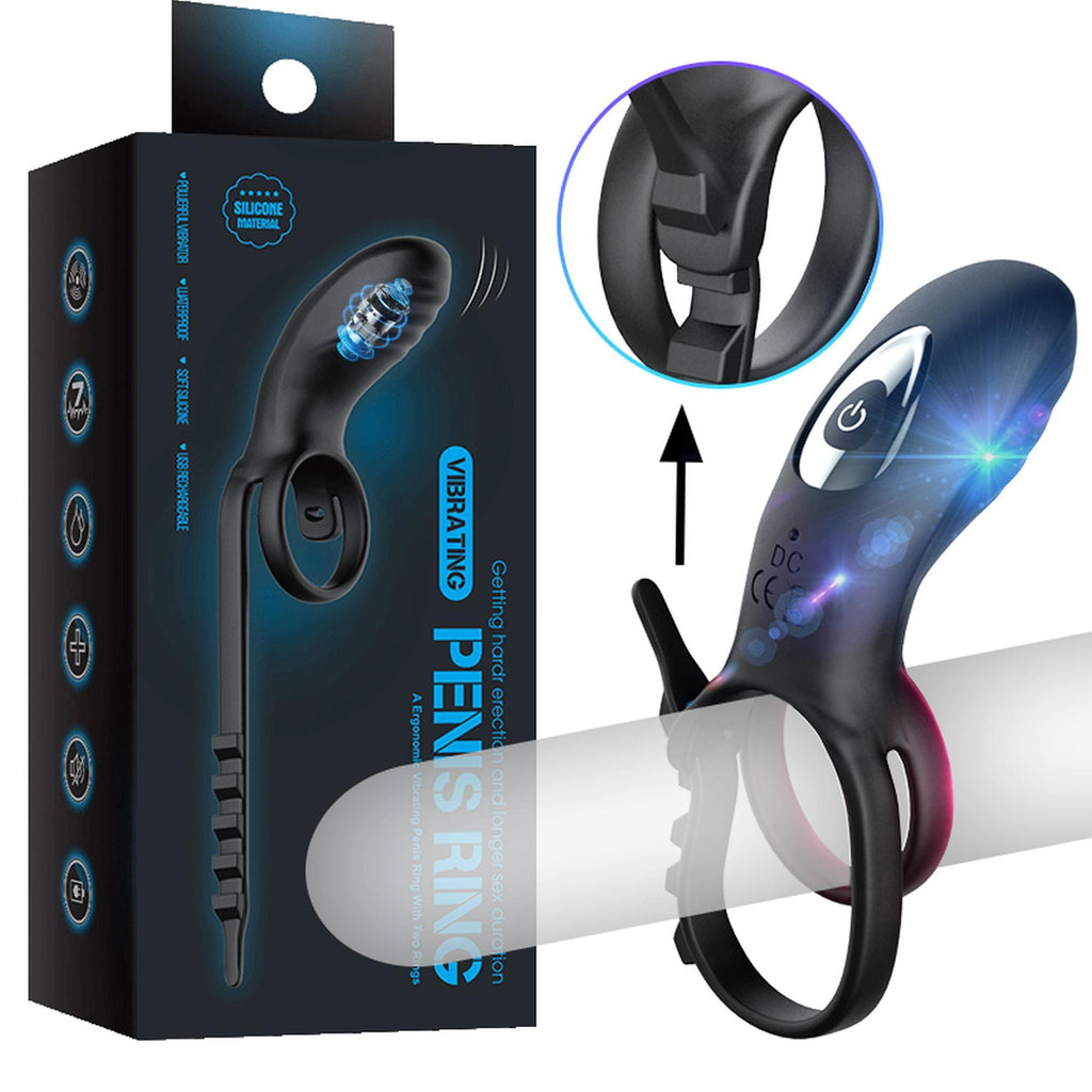 B-Series Cute Adjustable Double Cockring · dvojitý vibrační kroužek s ovladačem