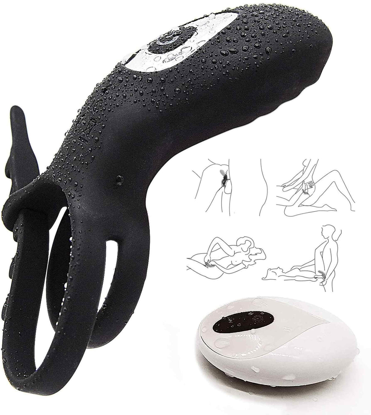 B-Series Cute Adjustable Double Cockring · dvojitý vibrační kroužek s ovladačem
