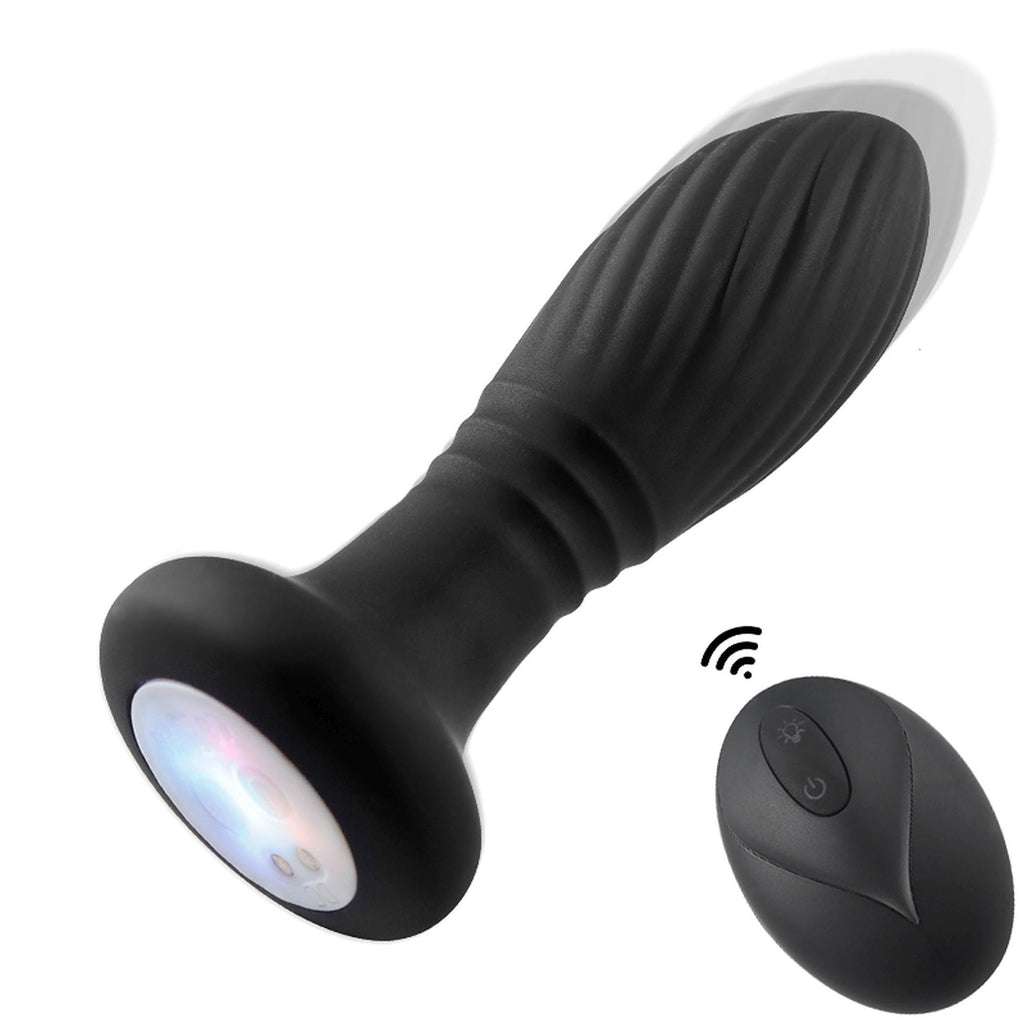 Lighting Anal Plug · vibrační kolík s přirážením, LED světlem a dálkovým ovládáním