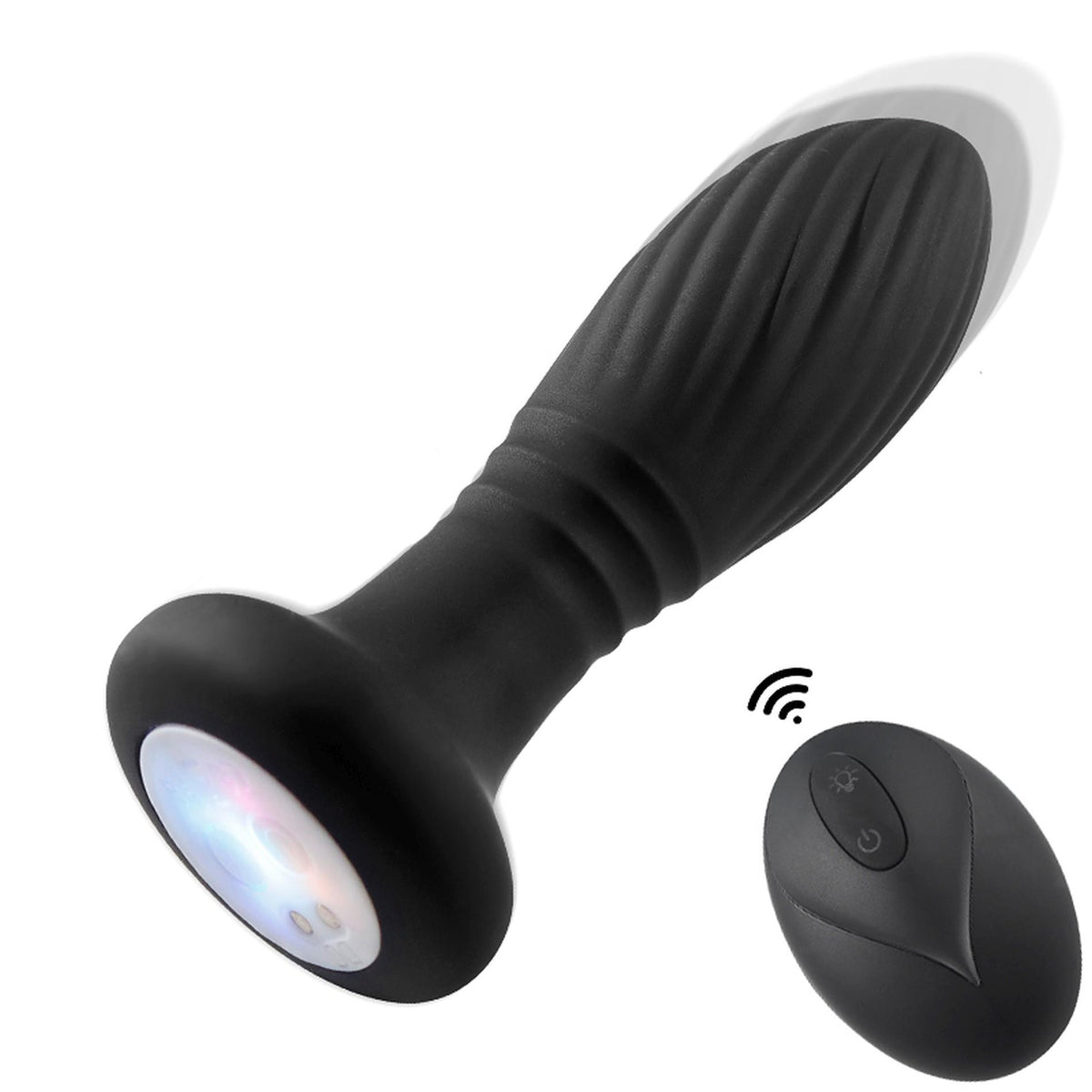 Lighting Anal Plug · vibrační kolík s přirážením, LED světlem a dálkovým ovládáním