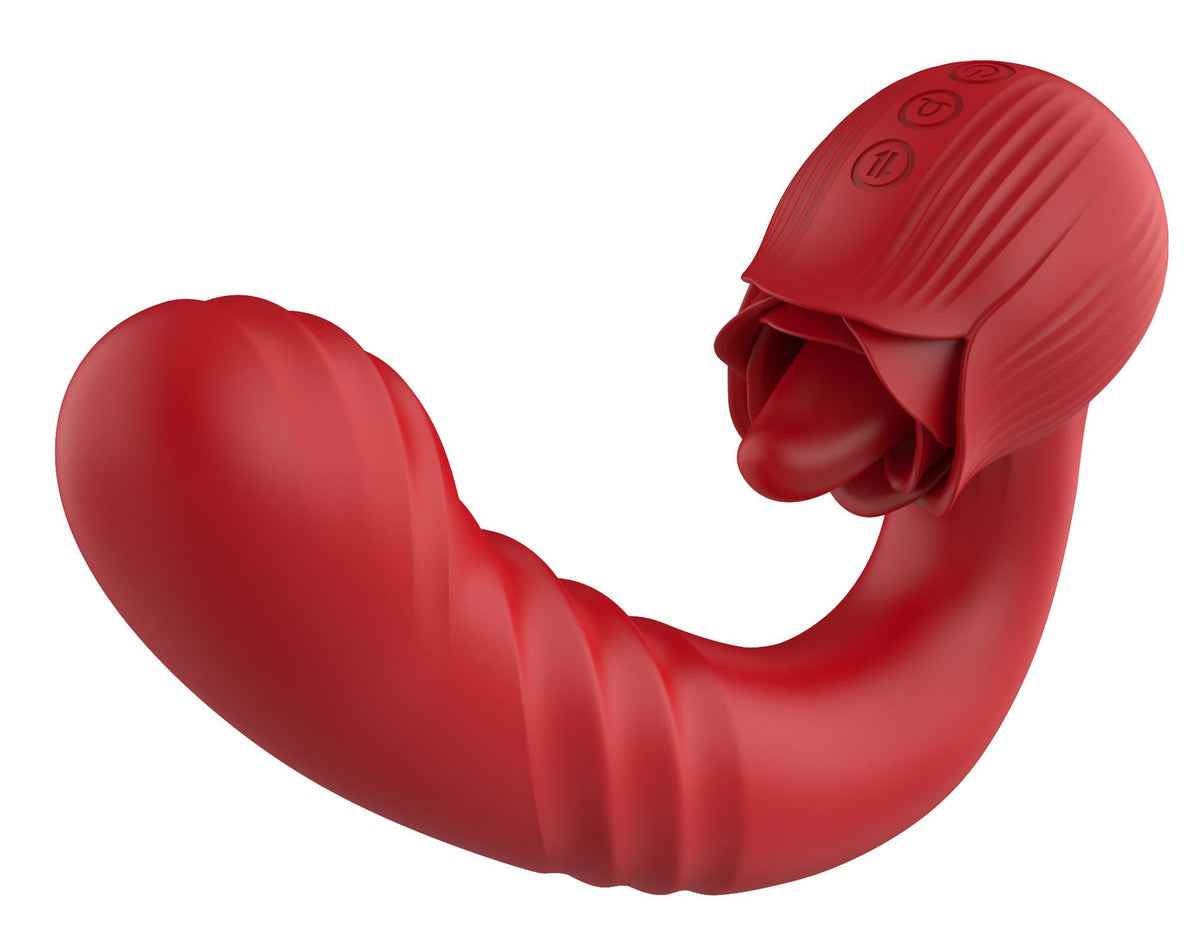 B-Series Cute Rose Thrusting Vibrator · přirážecí vibrátor s jazýčkem