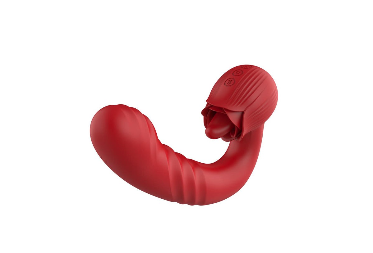 B-Series Cute Rose Thrusting Vibrator · přirážecí vibrátor s jazýčkem