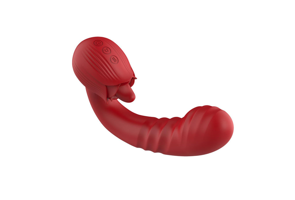 B-Series Cute Rose Thrusting Vibrator · přirážecí vibrátor s jazýčkem