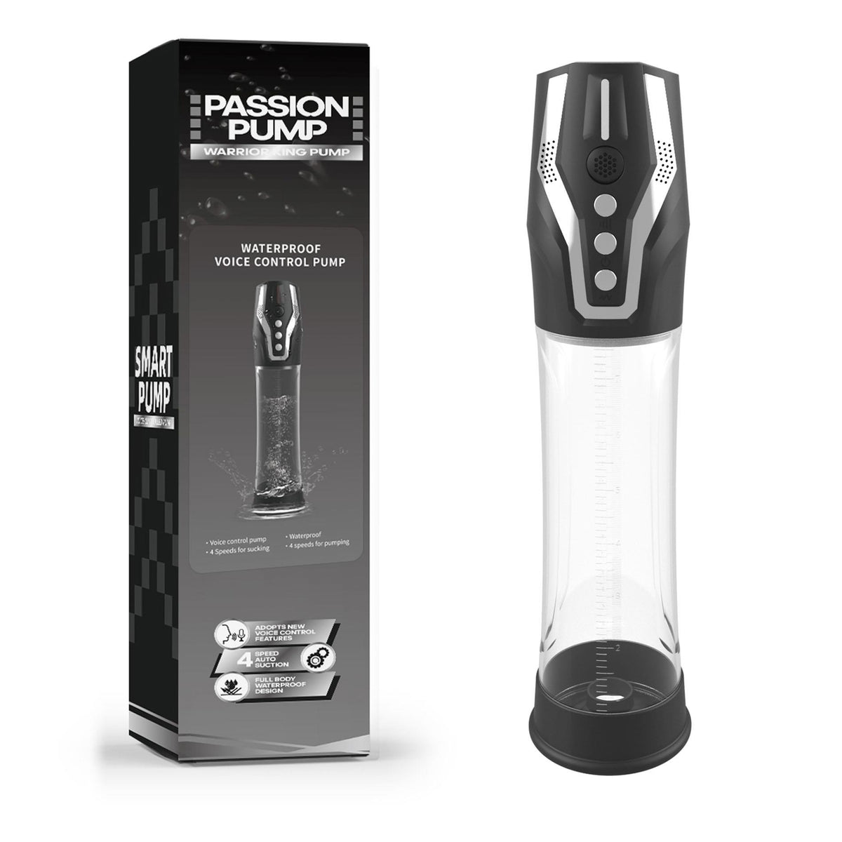 Pompka- PASSION PUMP, PREMIUM RECHARGEABLE AUTOMATIC WATERPROOF PUMP, Voice control