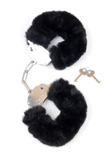 Fetish B-Series Furry Cuffs · kovová pouta s plyšem, černá