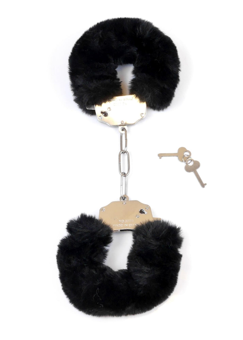 Fetish B-Series Furry Cuffs · kovová pouta s plyšem, černá