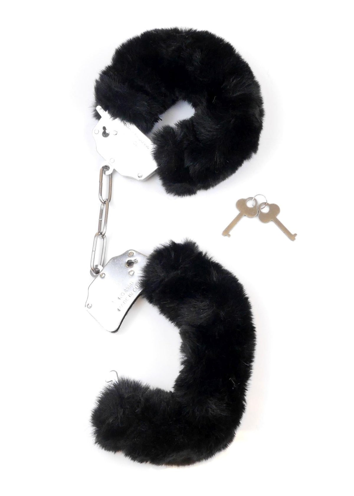 Fetish B-Series Furry Cuffs · kovová pouta s plyšem, černá