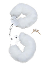 Fetish B-Series Furry Cuffs · kovová pouta s plyšem, bílá