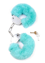 Fetish B-Series Furry Cuffs · kovová pouta s plyšem, modrá
