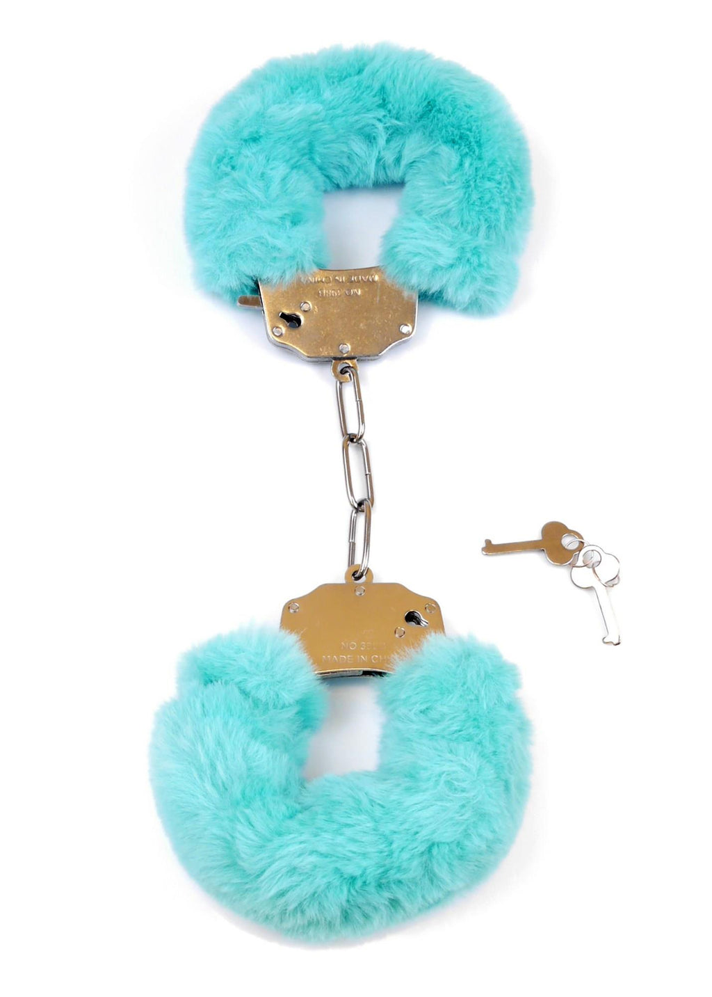 Fetish B-Series Furry Cuffs · kovová pouta s plyšem, modrá