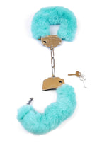 Fetish B-Series Furry Cuffs · kovová pouta s plyšem, modrá