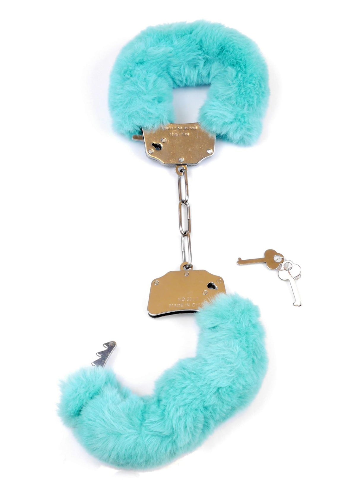 Fetish B-Series Furry Cuffs · kovová pouta s plyšem, modrá