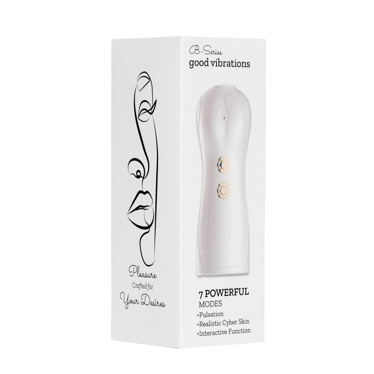 Masturbator - B - Series - Vibrating and Flashing Masturbation Cup USB 7+7 Function / Talk Mode (White)
