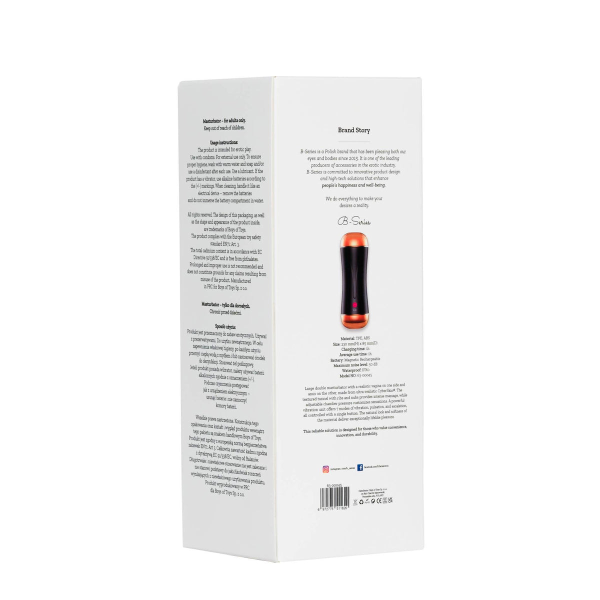 B-Series Fox Masturbation Cup · oboustranný masturbátor s vibracemi