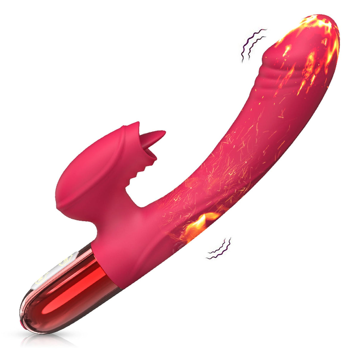 B Series Fox Silicone Vibrator · silikonový vibrátor s jazyčkem a vyhříváním