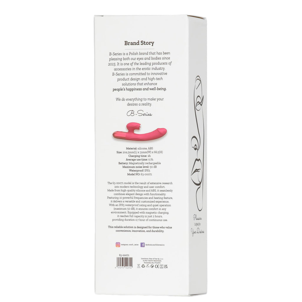 B Series Fox Silicone Vibrator · silikonový vibrátor s jazyčkem a vyhříváním