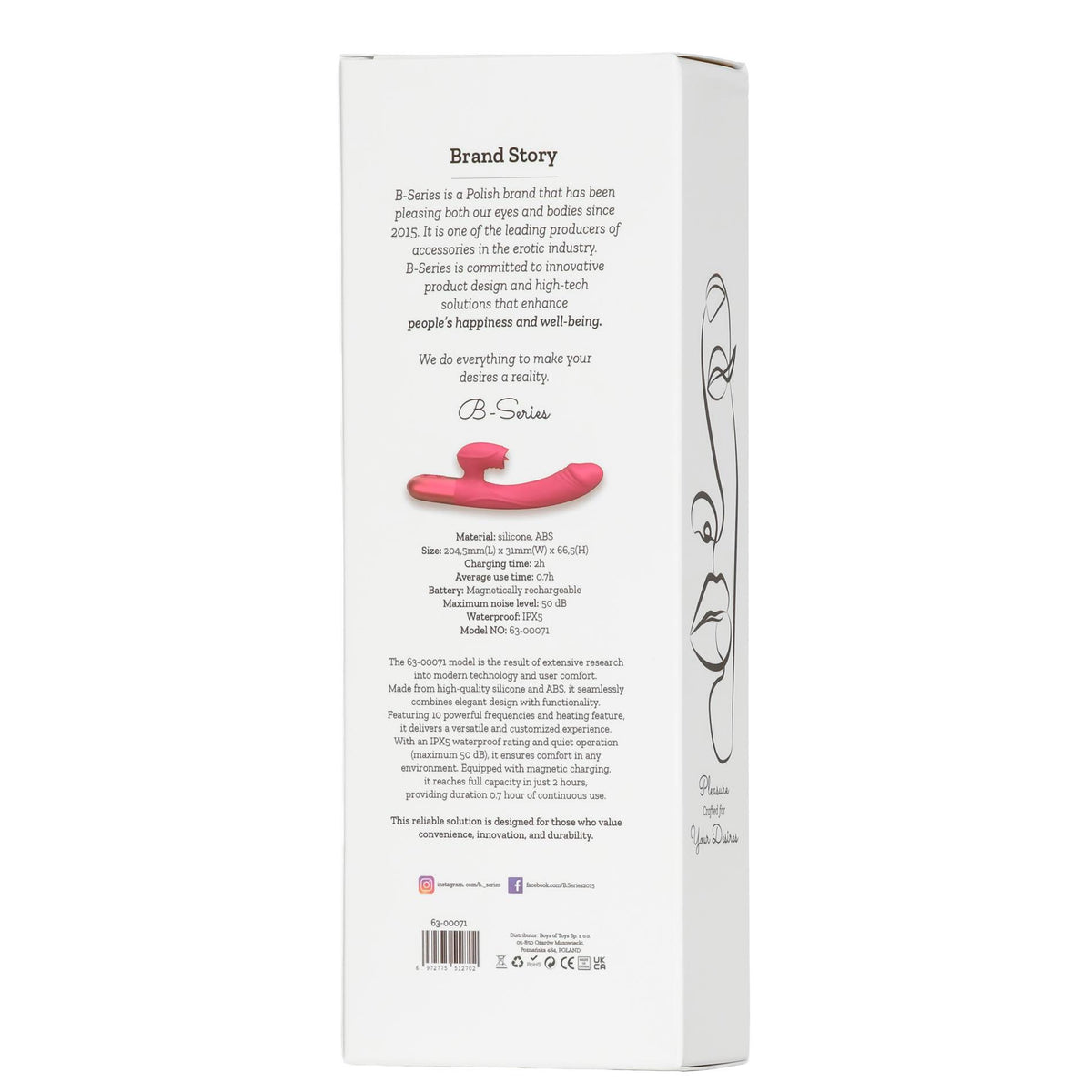B Series Fox Silicone Vibrator · silikonový vibrátor s jazyčkem a vyhříváním