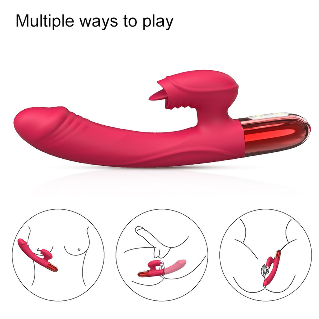 B Series Fox Silicone Vibrator · silikonový vibrátor s jazyčkem a vyhříváním