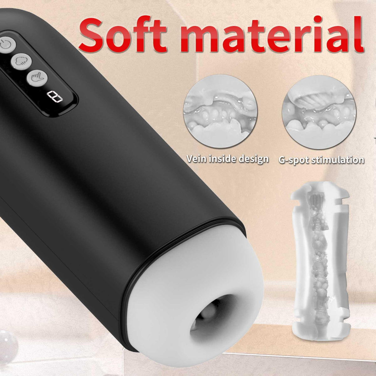 Masturbator - 8 sucking mode
+ Interactive function