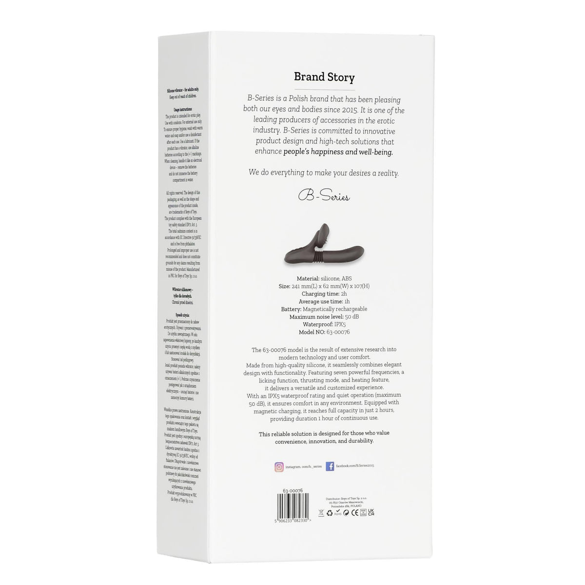 Silicone Vibrator 7 Powerful Modes - Licking,
Thrusting and Heating, Black