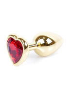 Plug-Jewellery Gold  Heart PLUG- Red