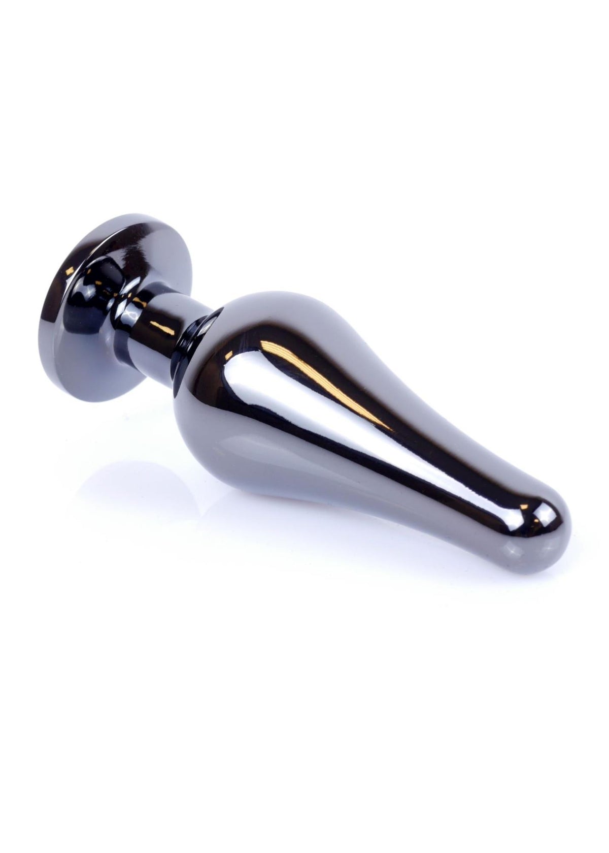 B Series HeavyFun Plug-Jewellery Dark Silver Butt Plug · anální kolík z oceli, čirý kámen