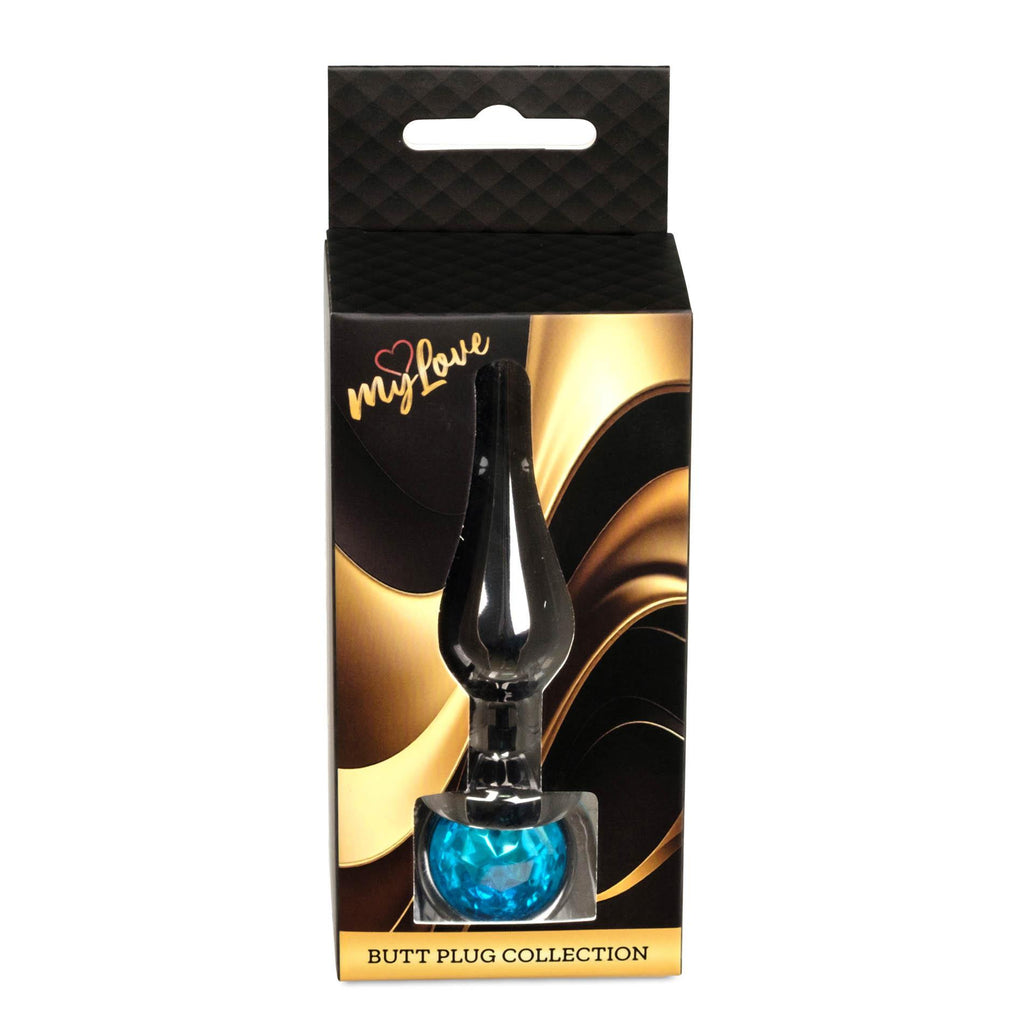 MyLove Toys Jewellery Dark Silver · anální kolík se světle modrým kamenem