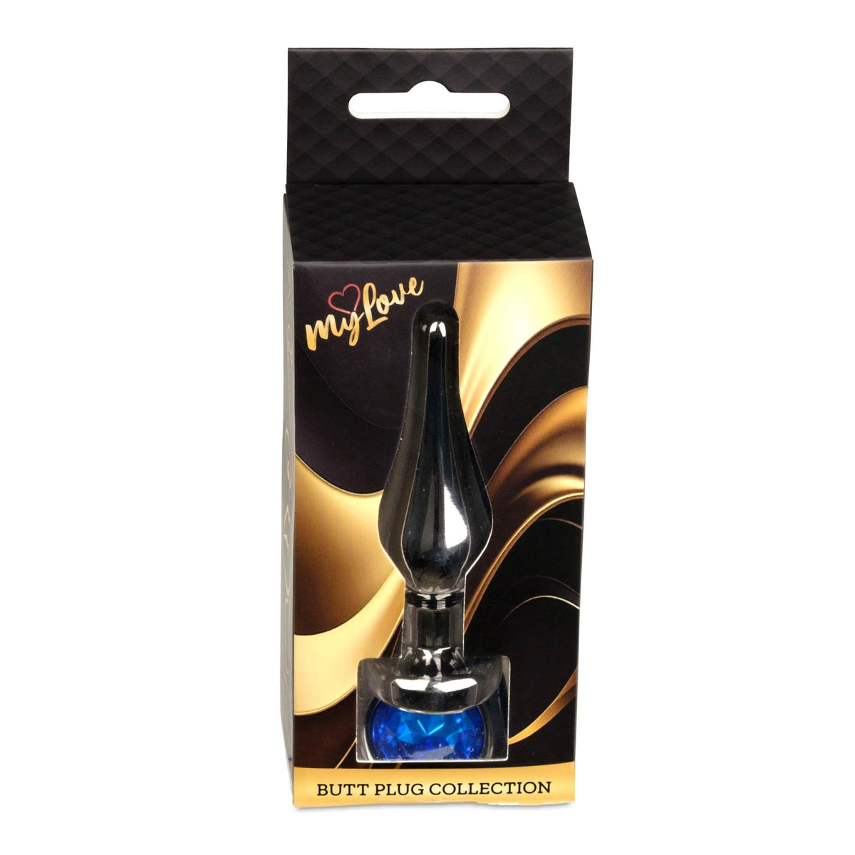 MyLove Toys - Jewellery Dark Silver BUTT PLUG- Dark Blue