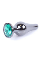 Plug-Jewellery Dark Silver BUTT PLUG- Green